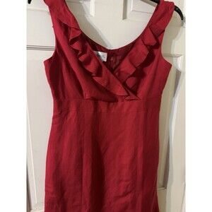 Vintage Chadwick Red Sleeveless V-Neck Dress Size 10